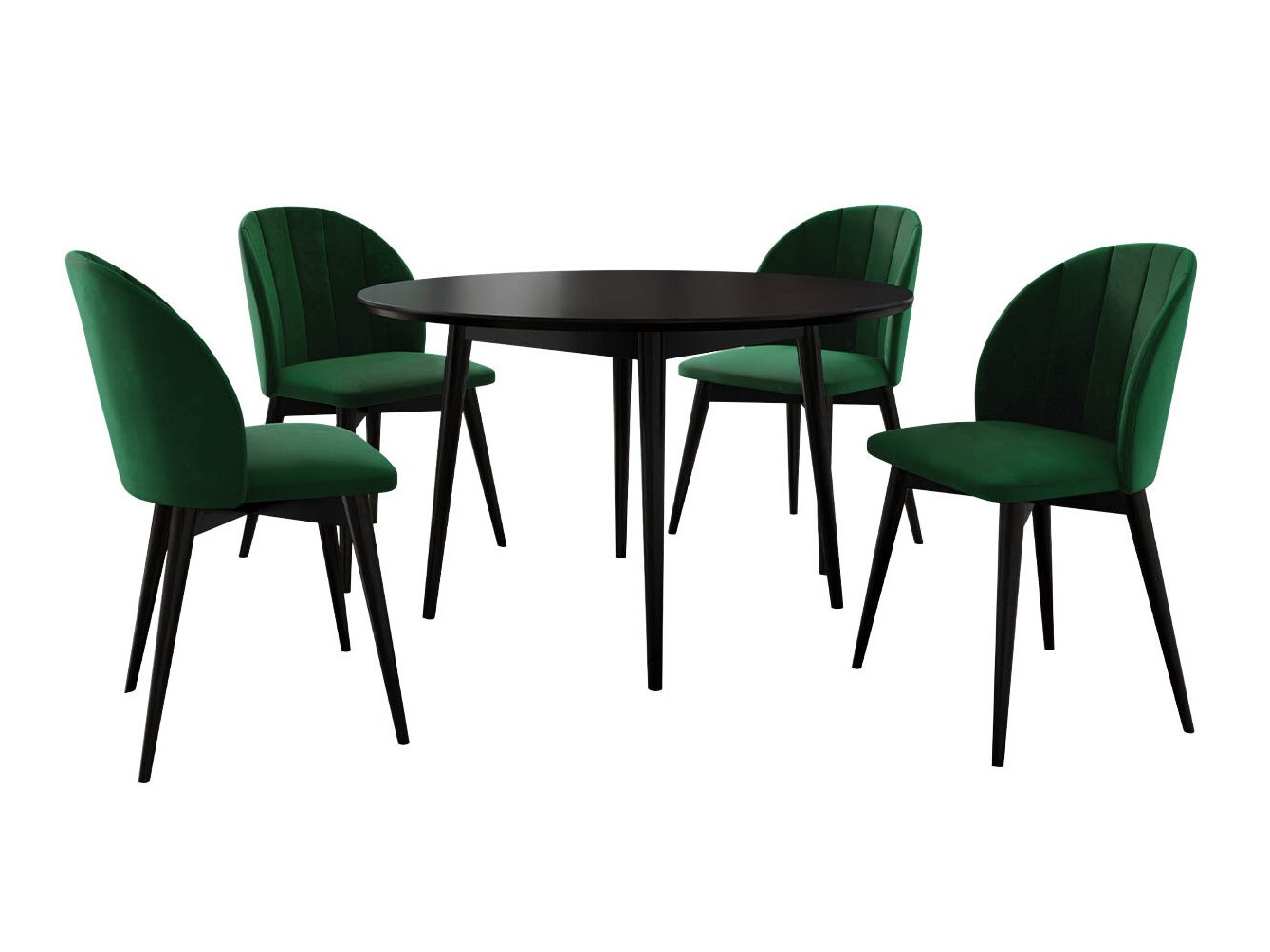 Trpezarijski set Racine 127 (Crno + Magic Velvet 2225)