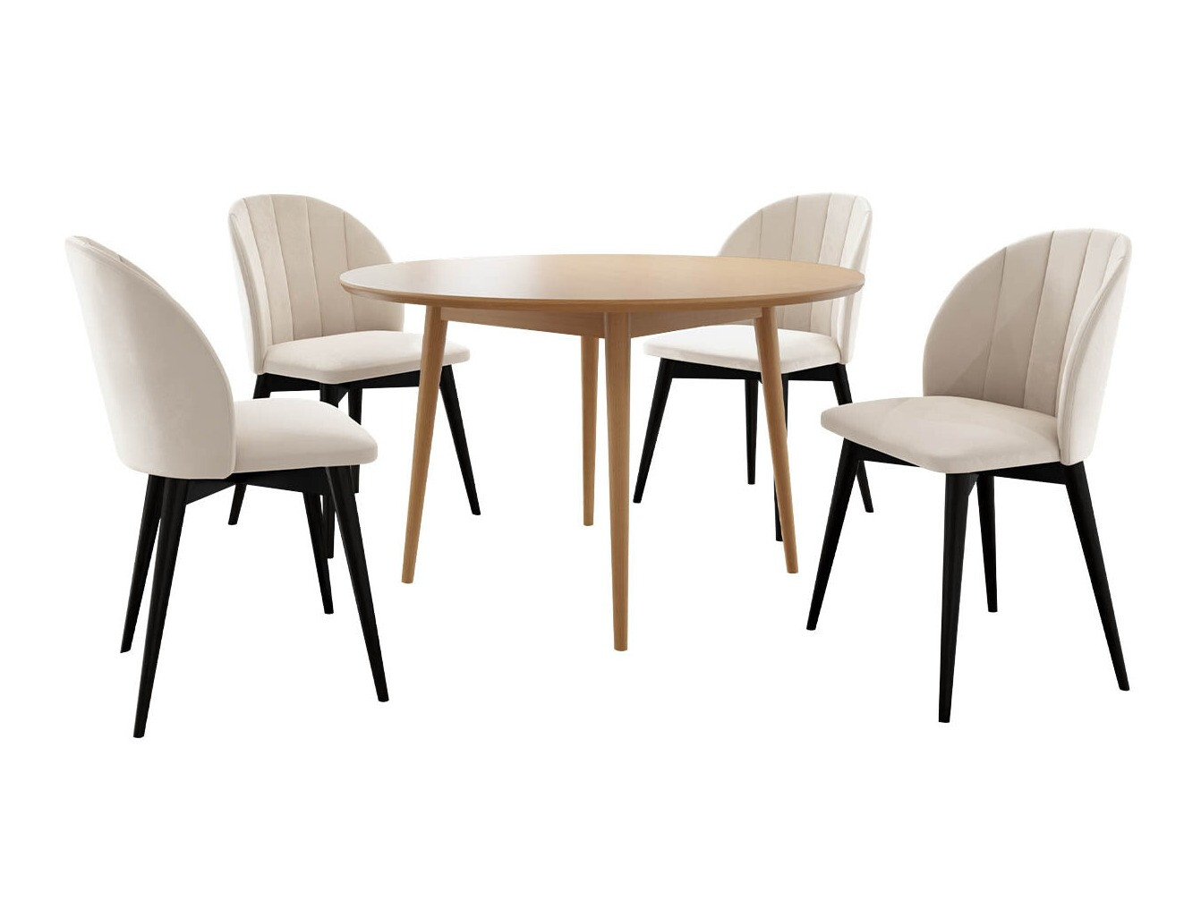 Trpezarijski set Racine 127 (Crno + Magic Velvet 2250)