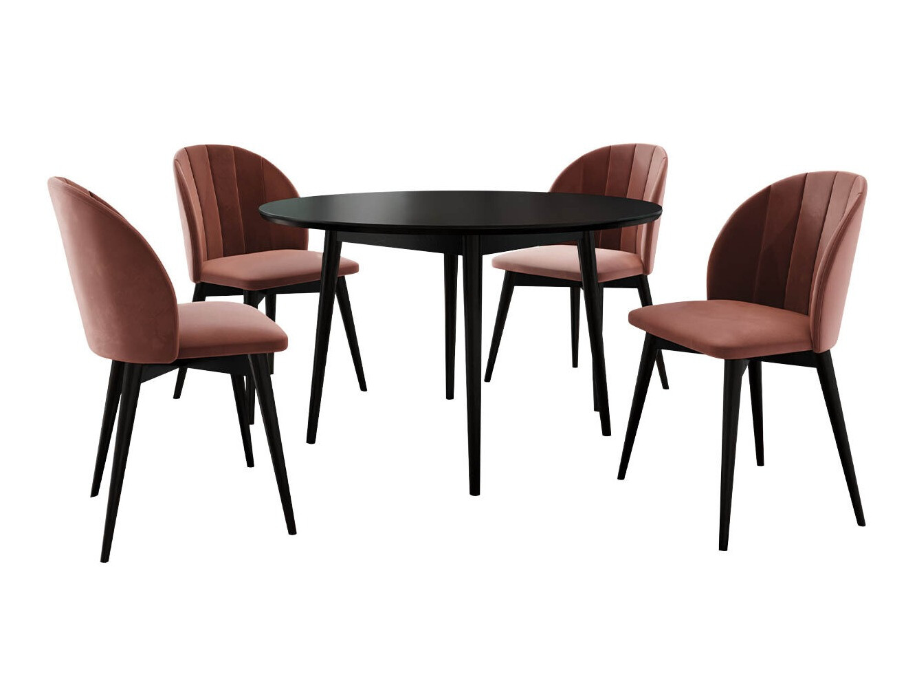 Trpezarijski set Racine 127 (Crno + Magic Velvet 2258)