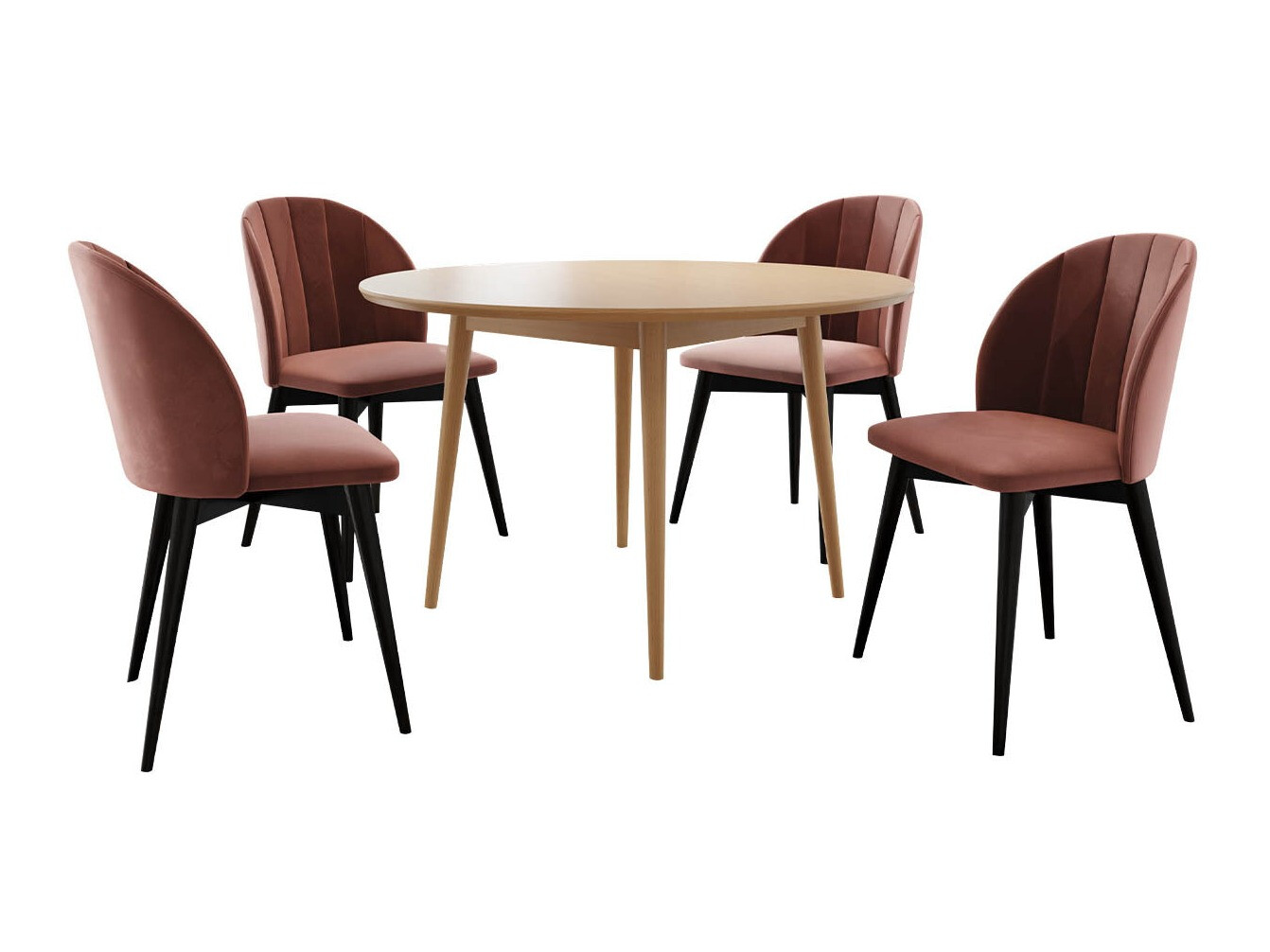 Trpezarijski set Racine 127 (Crno + Magic Velvet 2258)