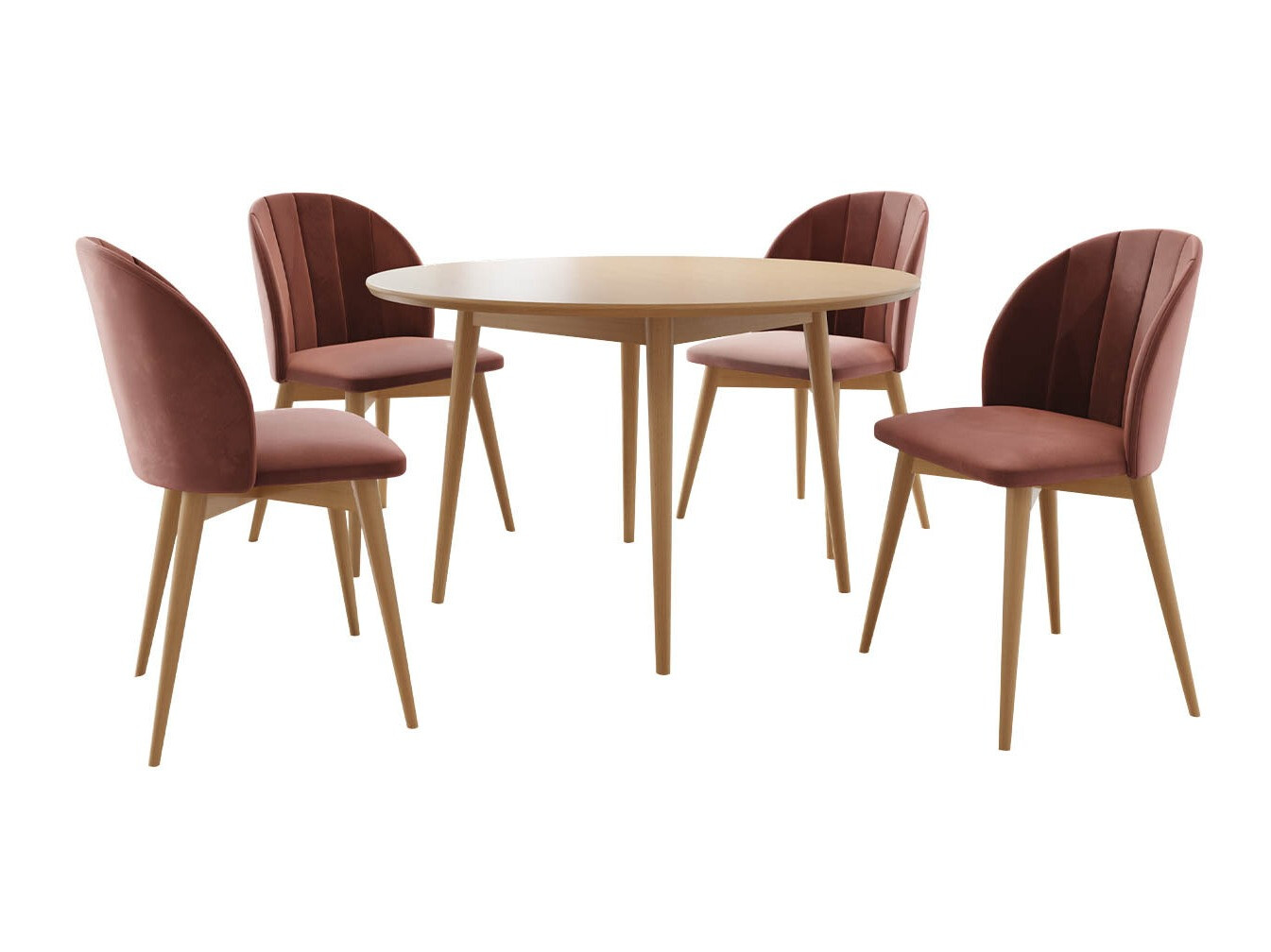 Trpezarijski set Racine 127 (Smeđa + Magic Velvet 2258)