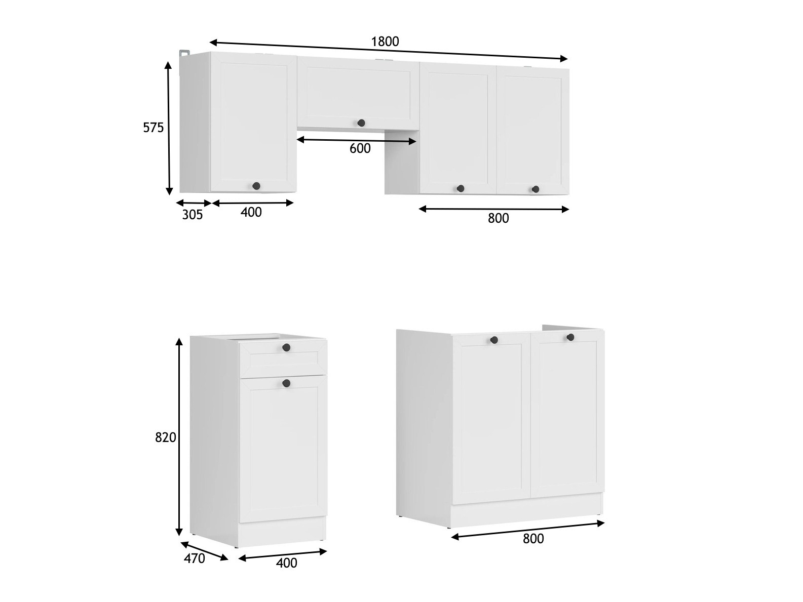 Modularni kuhinjski set Classic White 118