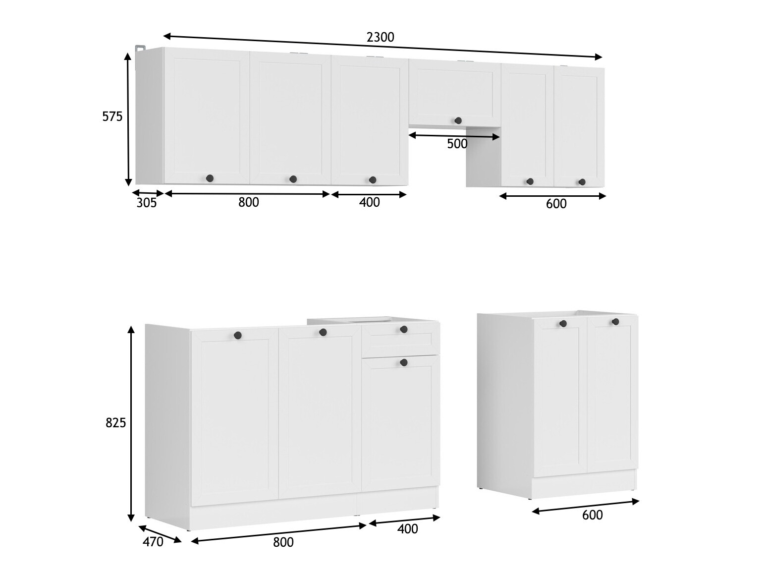 Modularni kuhinjski set Classic White 120