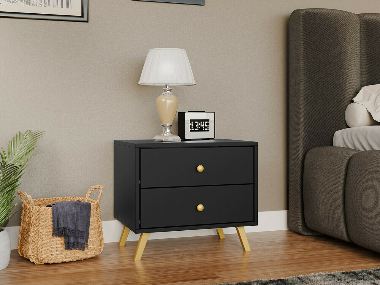 Noćni ormarić Monfera 101 (Crno)