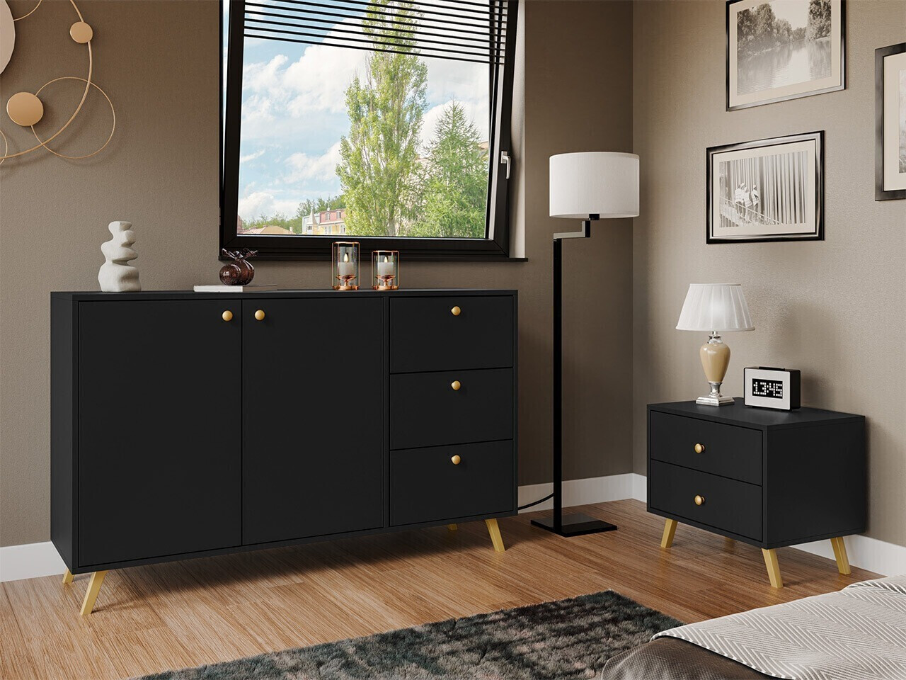 Noćni ormarić Monfera 101 (Crno)