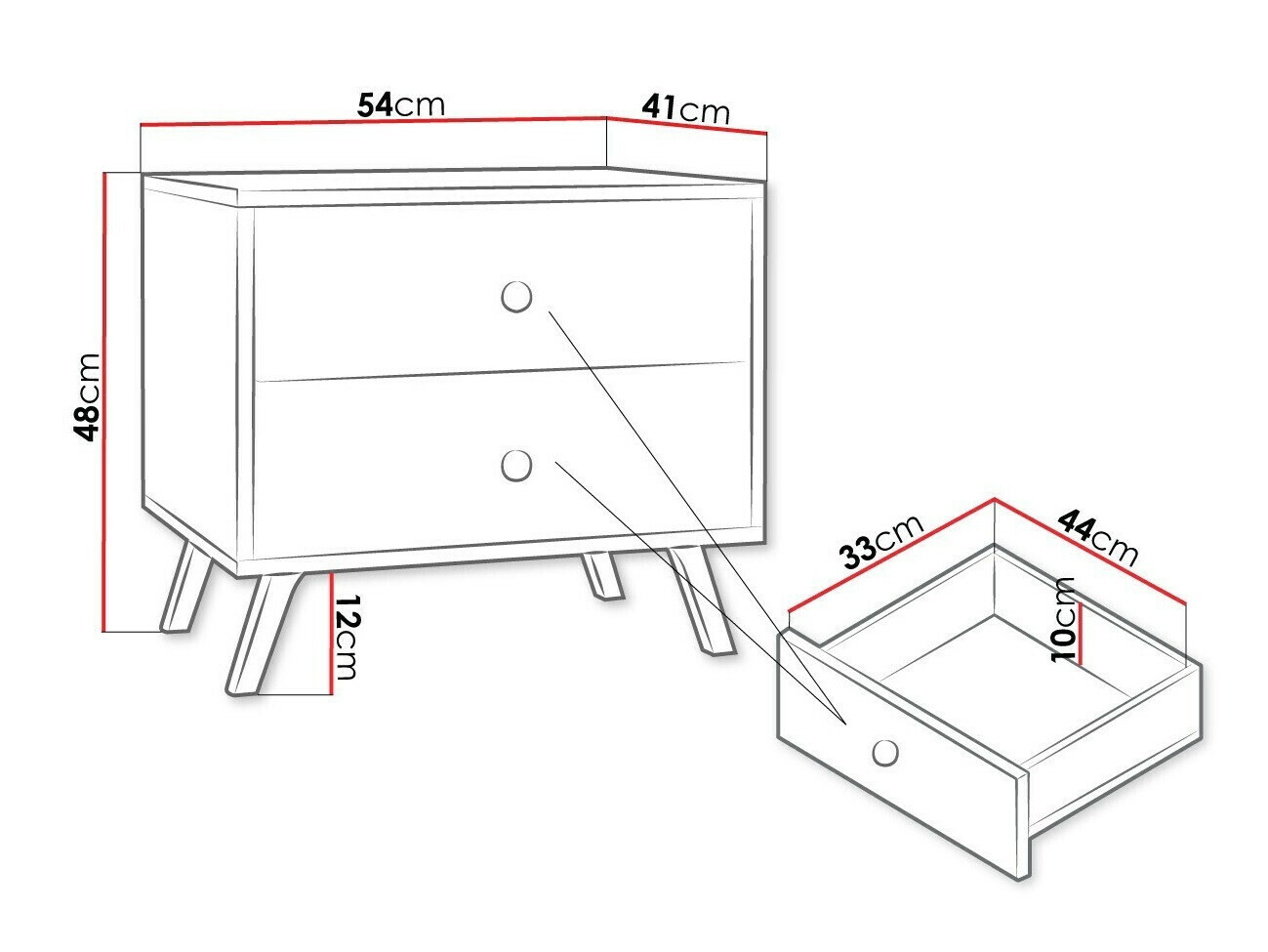 Noćni ormarić Monfera 101 (Crno)