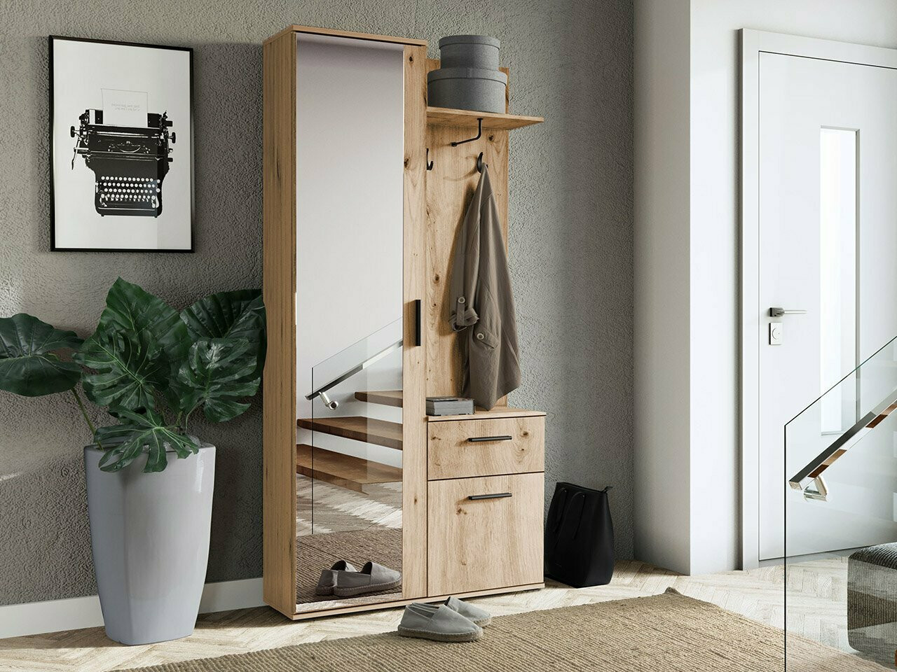 Set za hodnik Stanton 103 (Zanatski hrast)