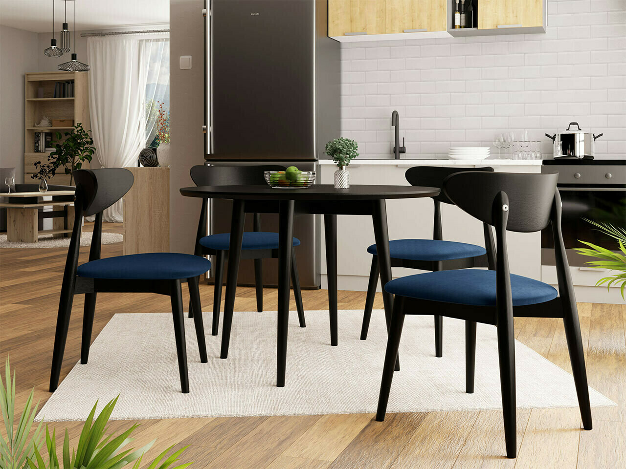 Trpezarijski set Racine 124 (Crno)