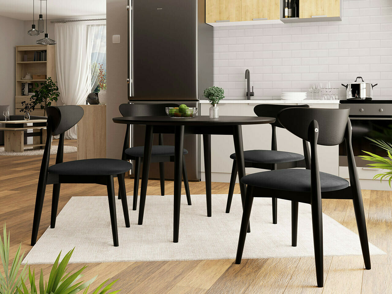 Trpezarijski set Racine 124 (Crno)