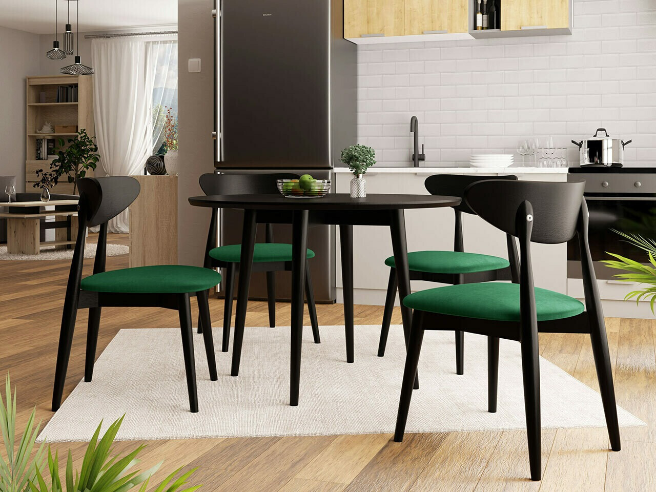 Trpezarijski set Racine 124 (Crno)