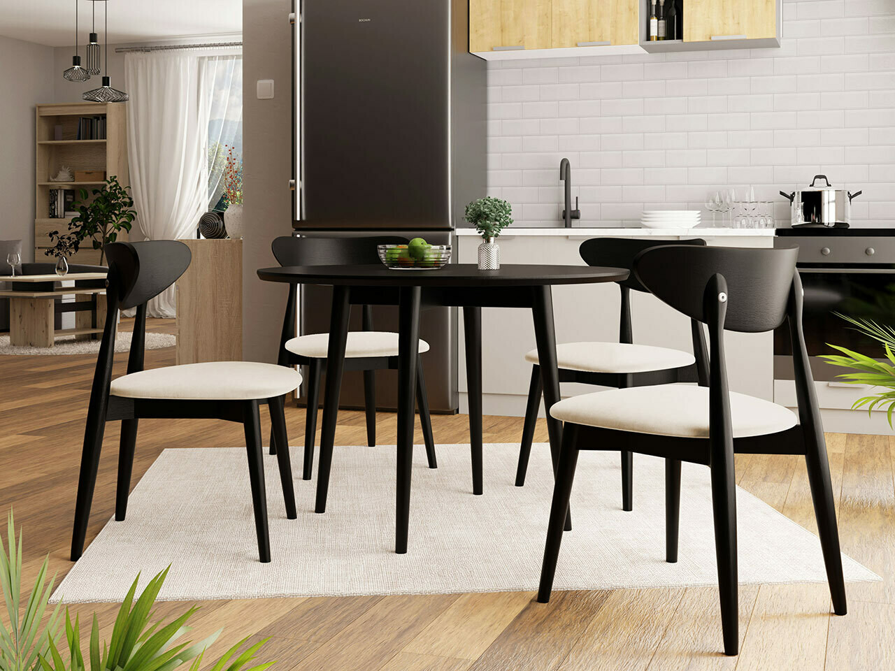 Trpezarijski set Racine 124 (Crno)