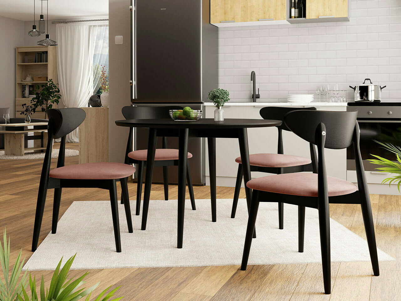 Trpezarijski set Racine 124 (Crno)