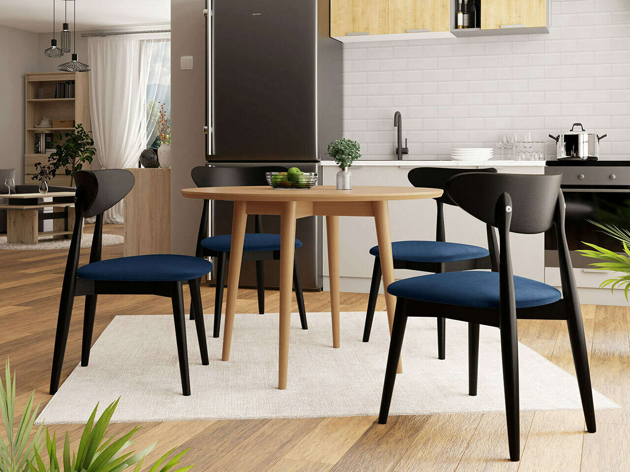 Trpezarijski set Racine 124 (Crno)