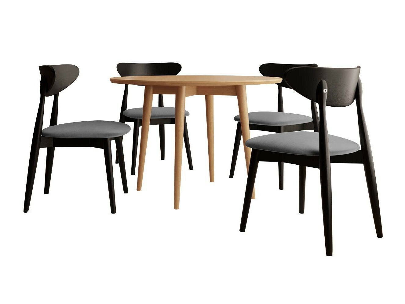 Trpezarijski set Racine 124 (Crno)