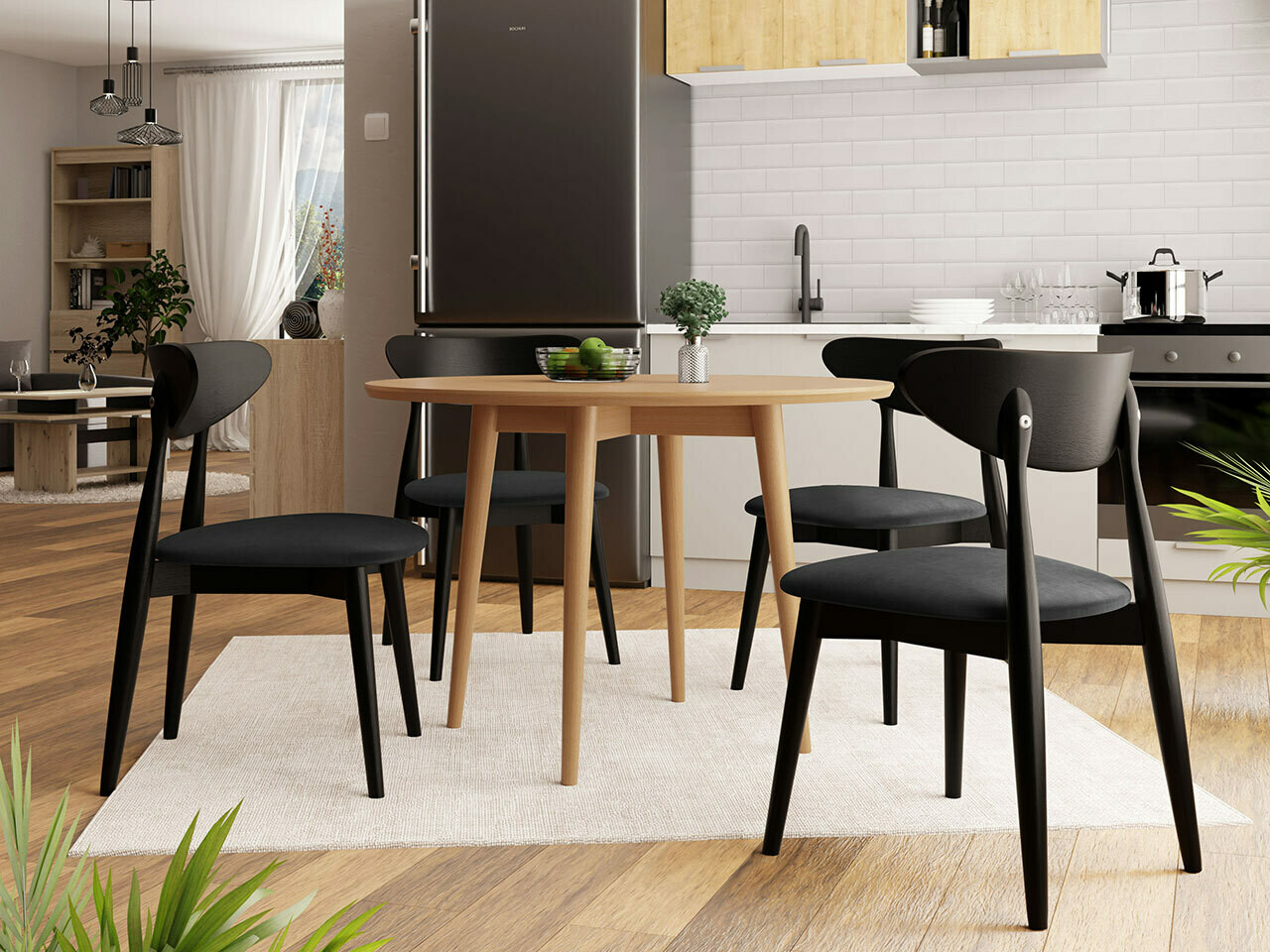 Trpezarijski set Racine 124 (Crno)