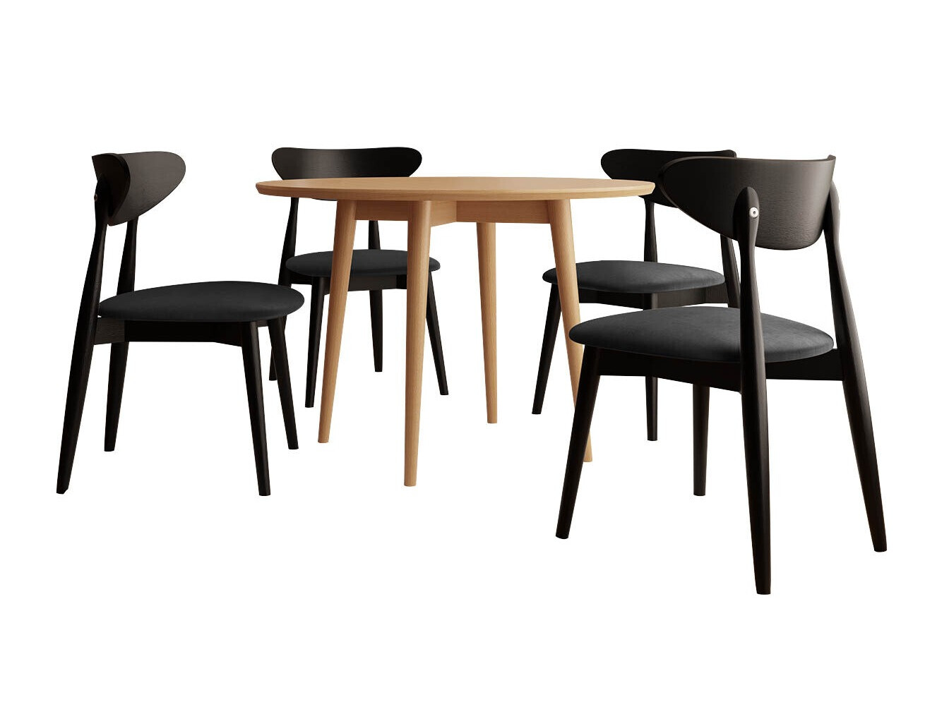 Trpezarijski set Racine 124 (Crno)