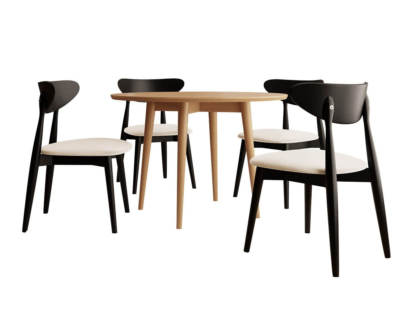 Trpezarijski set Racine 124 (Crno)