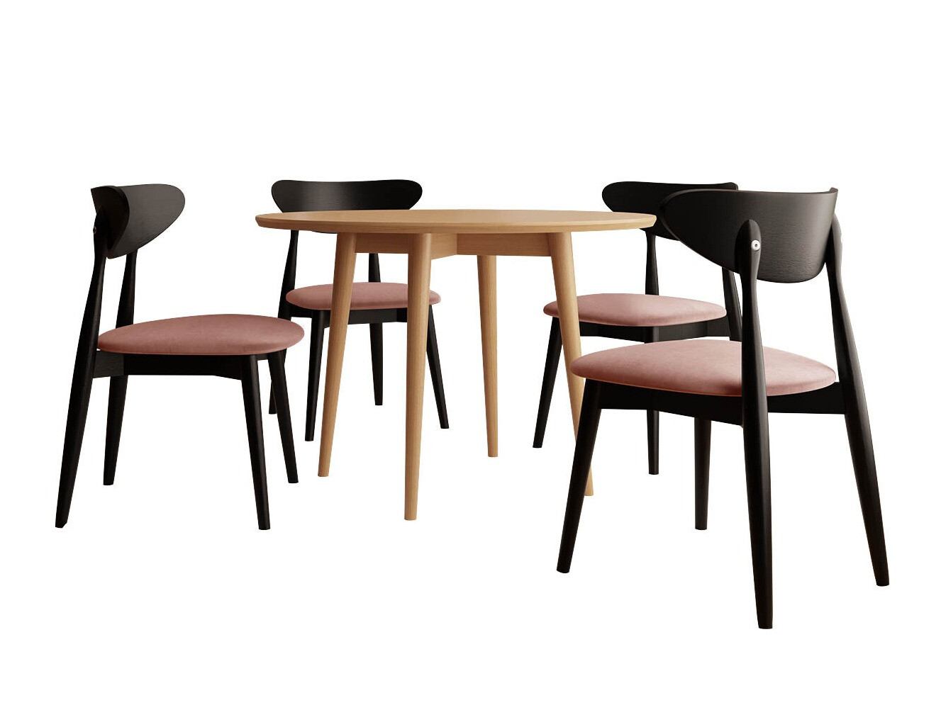 Trpezarijski set Racine 124 (Crno)