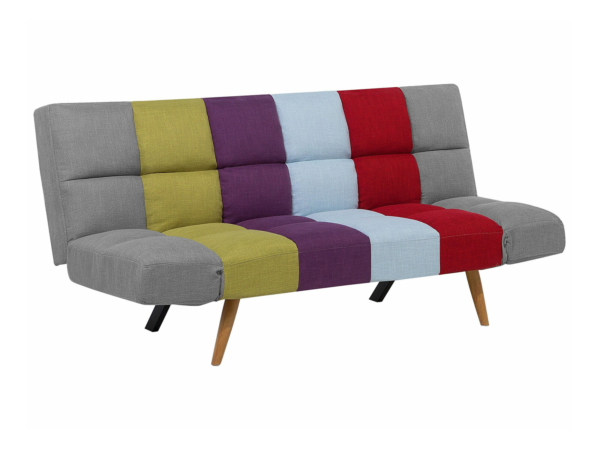 Sofa na razvlačenje Berwyn 1552 (Sivo + Crvena + Plava)