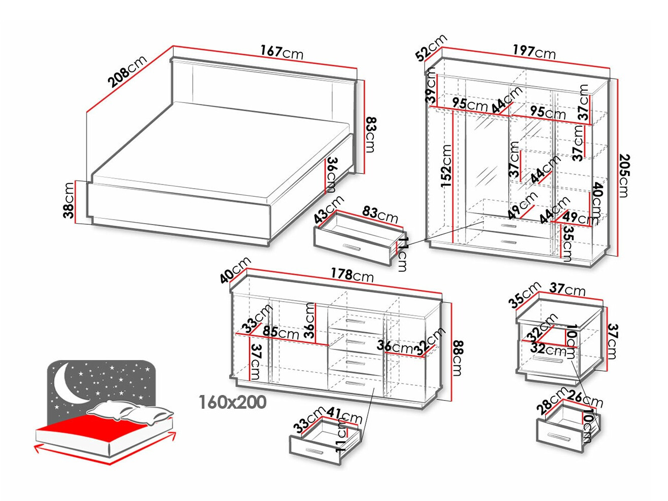 Set spavaća soba Tenodeu 128