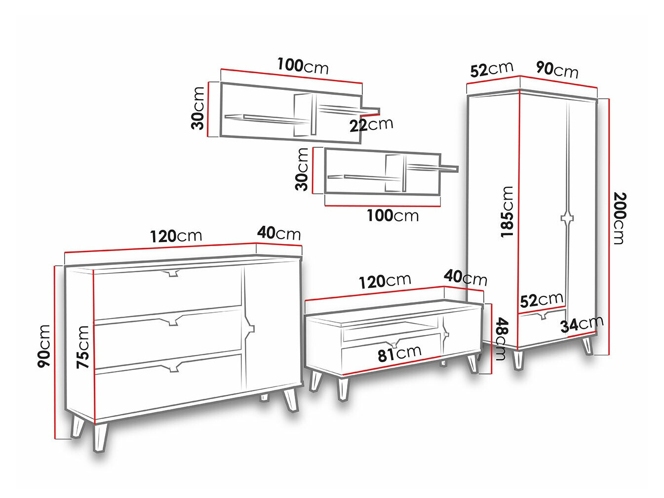 Set za dnevnu sobu Etrmoru 145