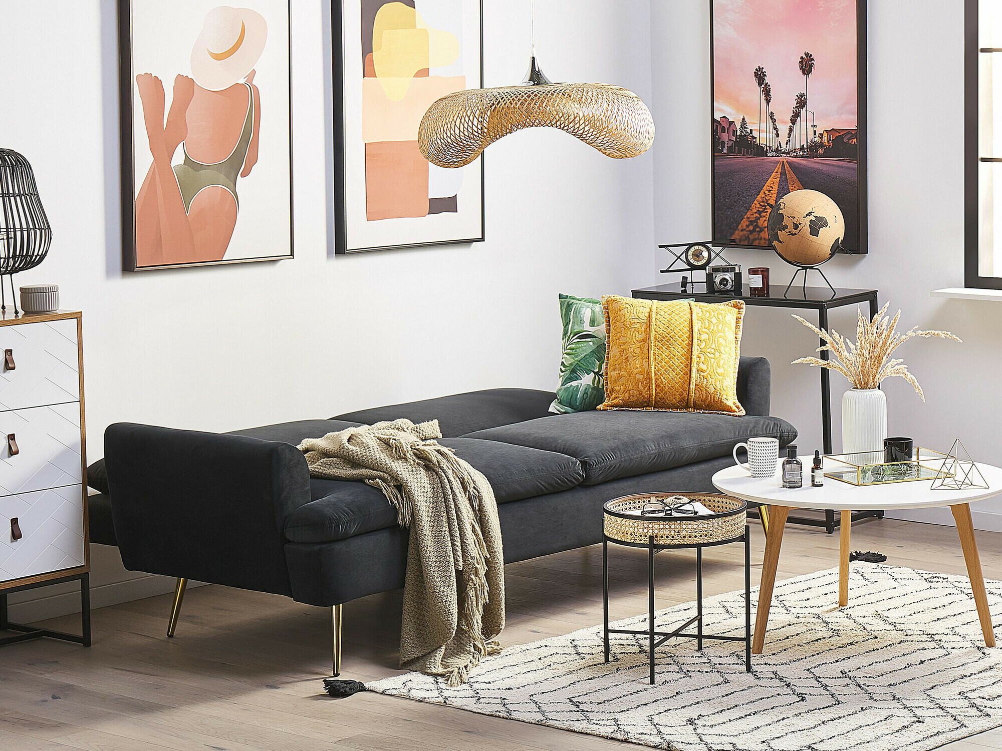 Sofa na razvlačenje Berwyn 1564 (Crno)