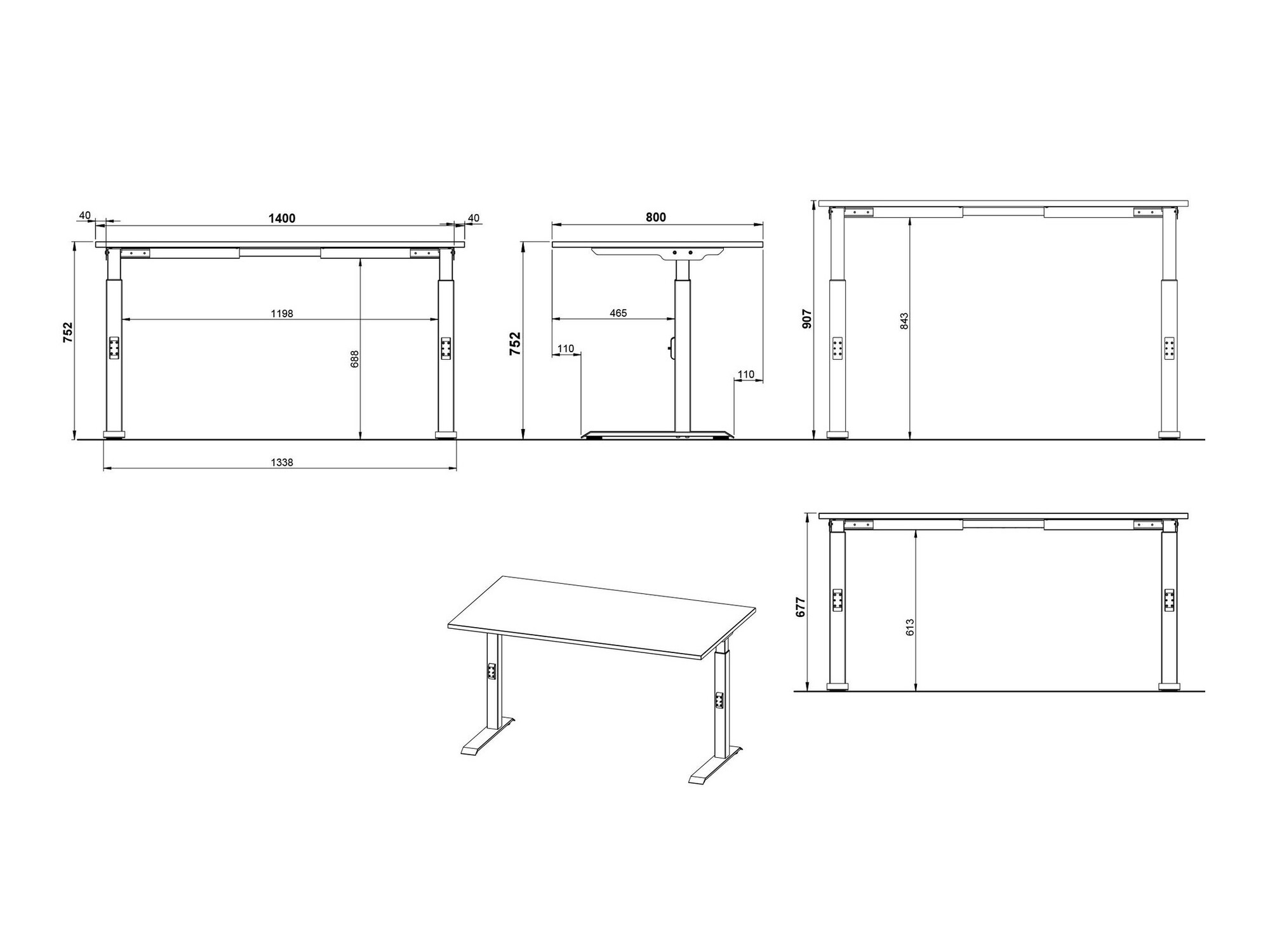 Kancelarijski sto Sacramento 419 (Navarra hrast + Belo)