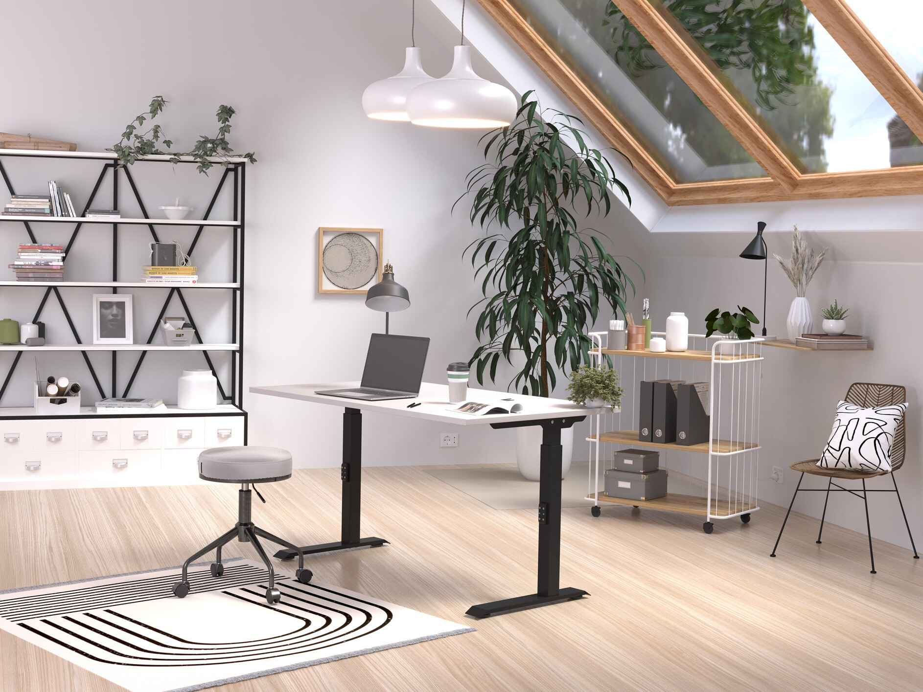 Kancelarijski sto Sacramento 419 (Sivo + Crno)