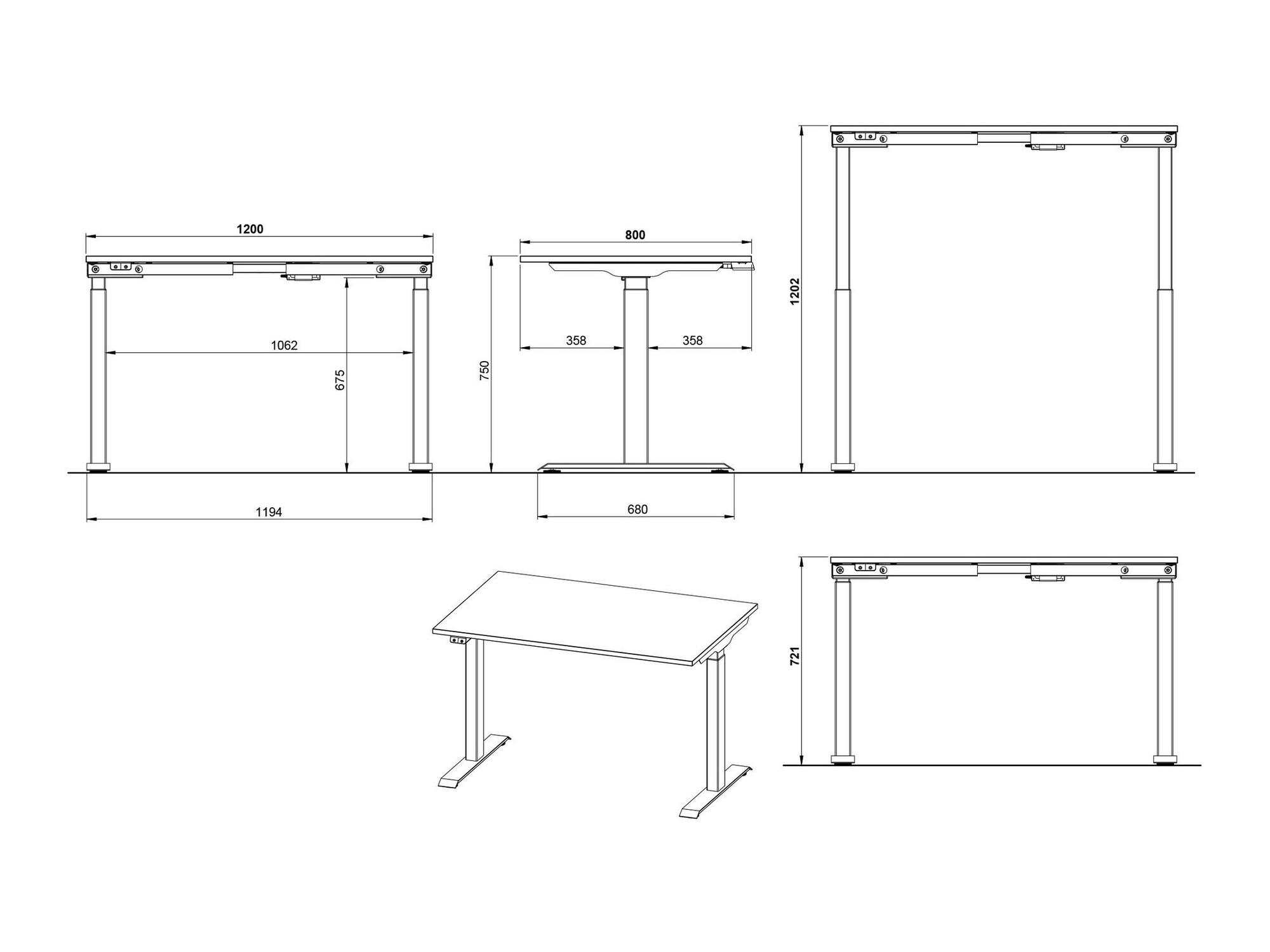 Sto sa podesivom visinom Sacramento 417 (Belo + Crno)