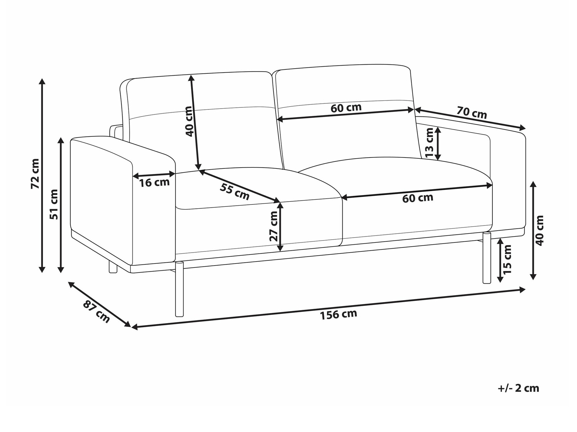 Sofa Berwyn 2066 (Crno)
