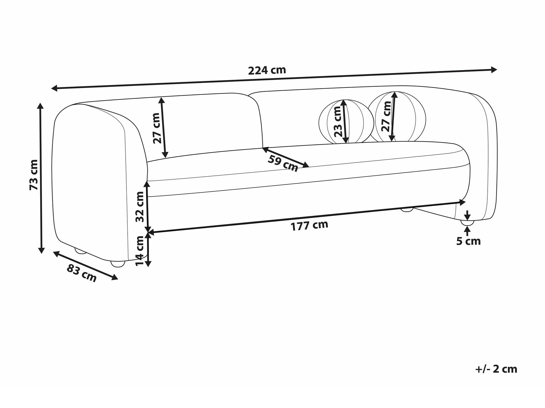 Sofa Veselme 102 (Belo)