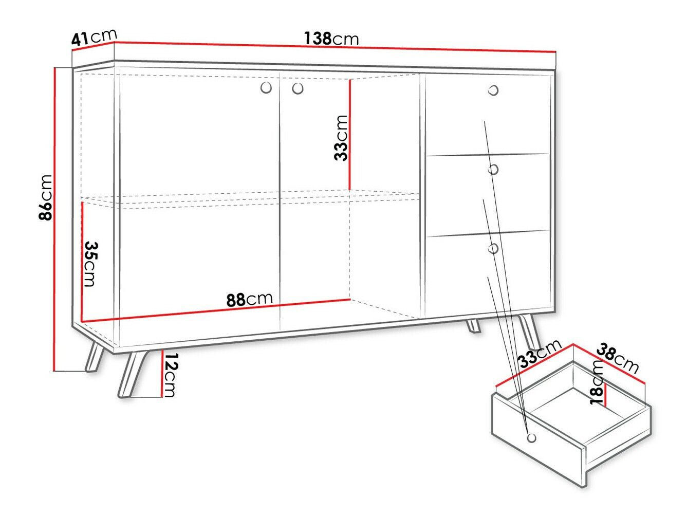 Komoda Monfera 100 (Crno)