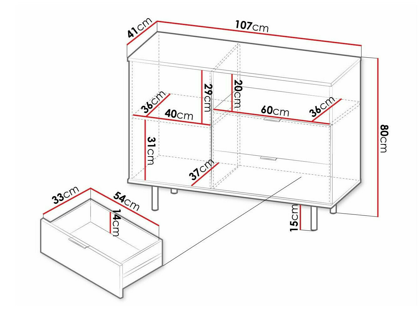 Komoda Virdomi 100 (Crno)