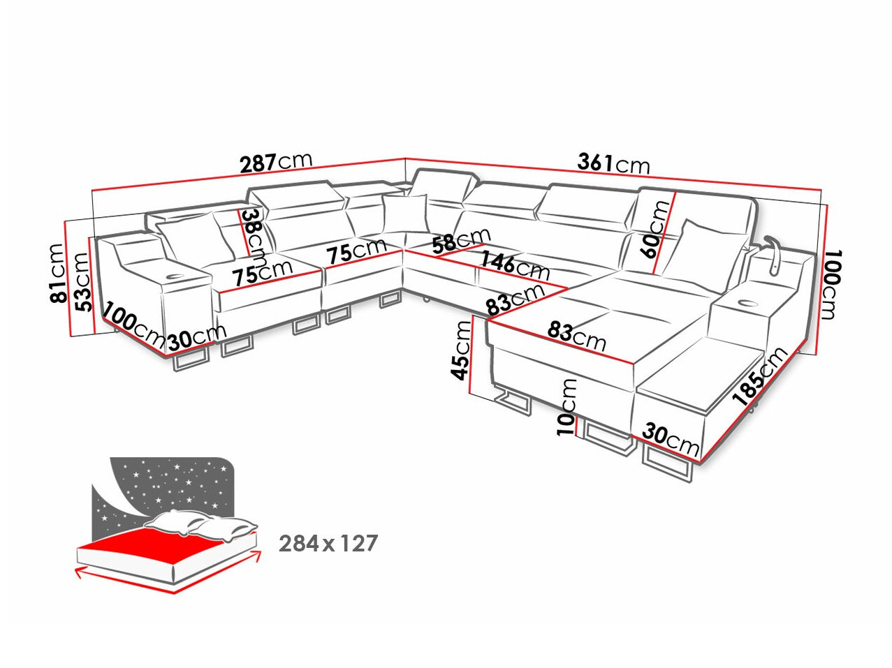 Ugaona sofa Sarasota 160 (Uttario Velvet 2951 + Uttario Velvet 2954)