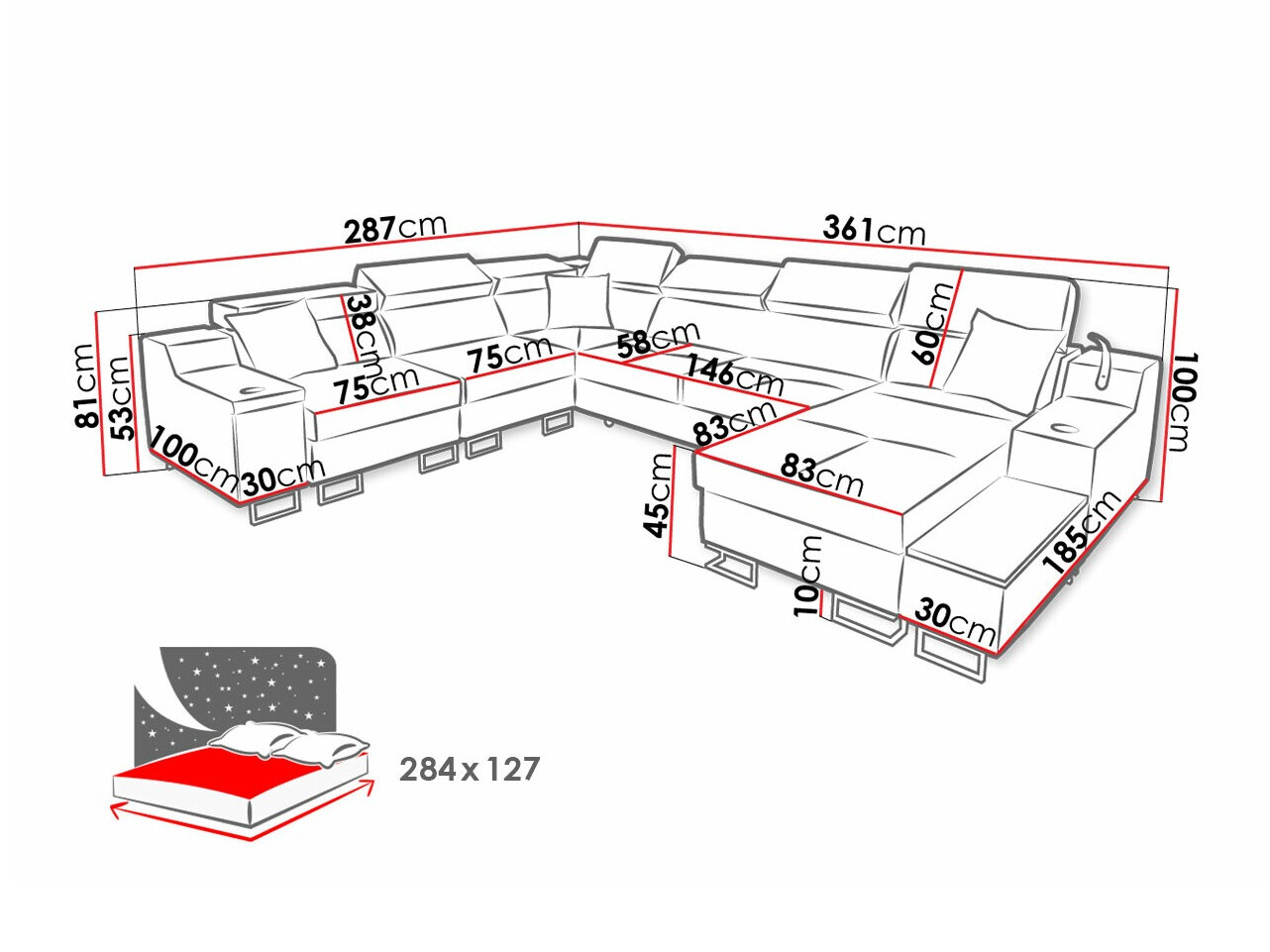 Ugaona sofa Sarasota 160 (Uttario Velvet 2955 + Uttario Velvet 2978)
