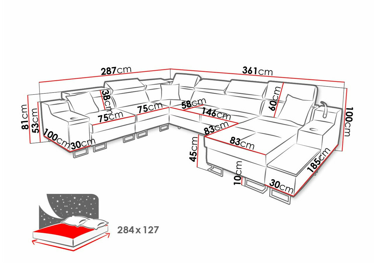 Ugaona sofa Sarasota 160 (Uttario Velvet 2967 + Uttario Velvet 2973)