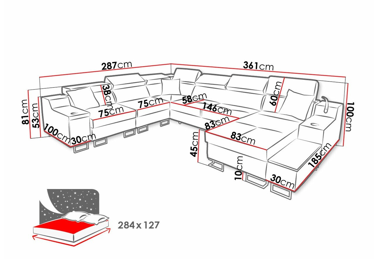 Ugaona sofa Sarasota 160 (Uttario Velvet 2979 + Uttario Velvet 2980)