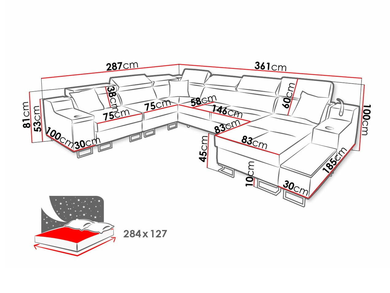 Ugaona sofa Sarasota 160 (Uttario Velvet 2979 + Uttario Velvet 2980)