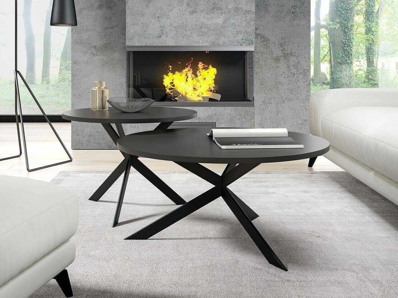 Set stočića za kafu Oswego 108 (Crno)