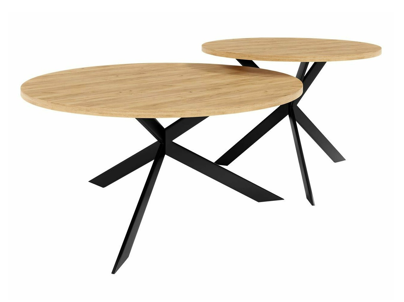 Set stočića za kafu Oswego 108 (Zlatni Craft hrast + Crno)