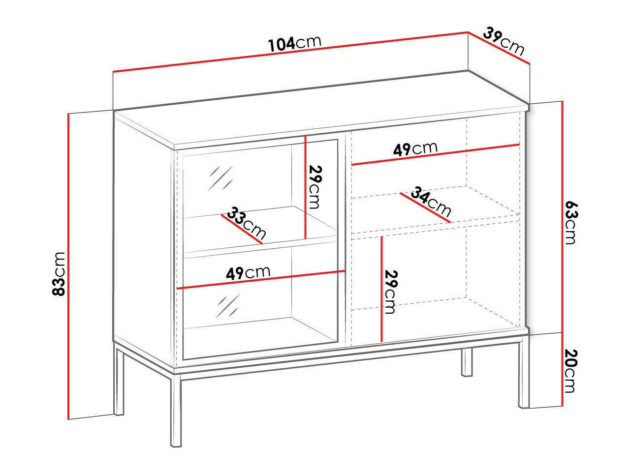 Ormarić Soferi 107 (Crno + Hrast Votan)