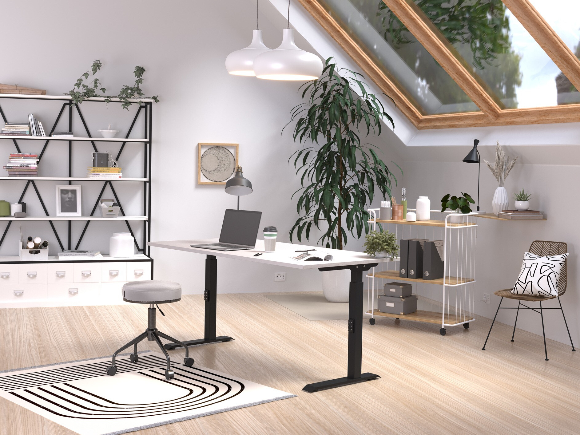 Kancelarijski sto Sacramento 421 (Sivo + Crno)