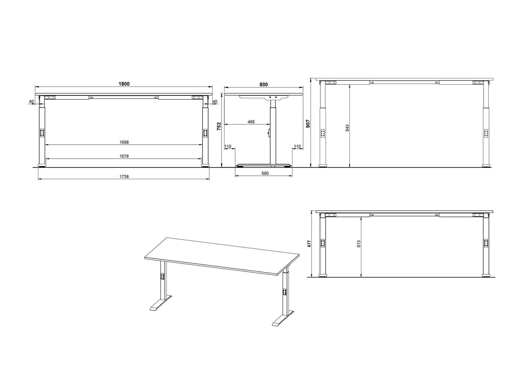 Kancelarijski sto Sacramento 422 (Navarra hrast + Belo)