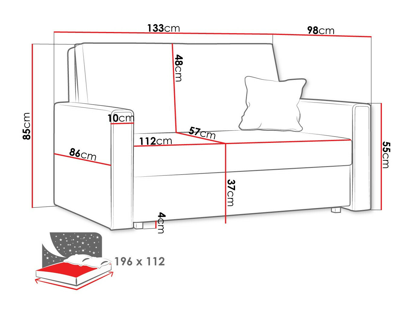 Sofa na razvlačenje Morel II (Poso 14)