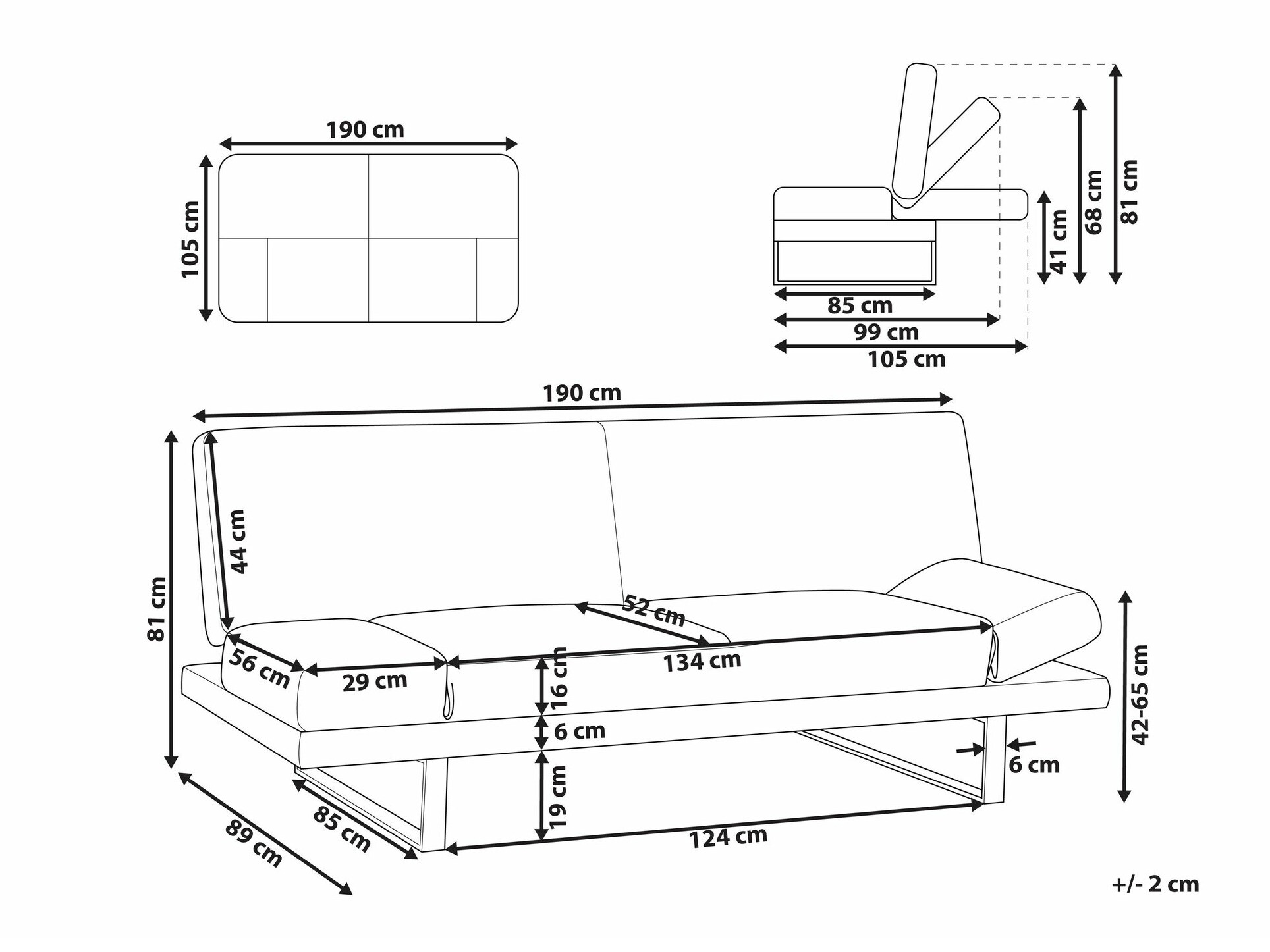 Sofa na razvlačenje Berwyn 1646 (Tamno plavo)