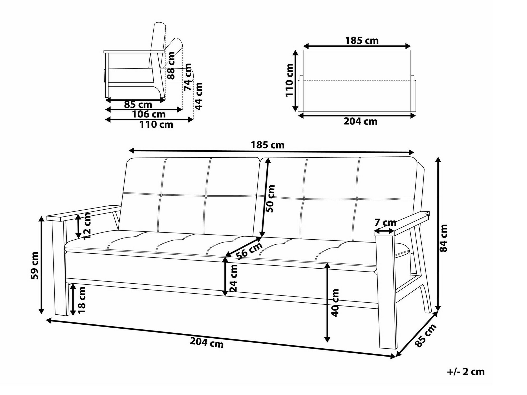Sofa na razvlačenje Berwyn 1563 (Bež)