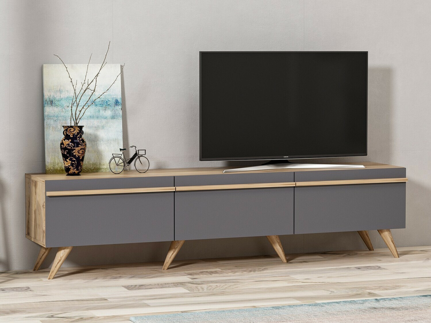 TV komoda Kailua 952 (Antracit + Hrast)