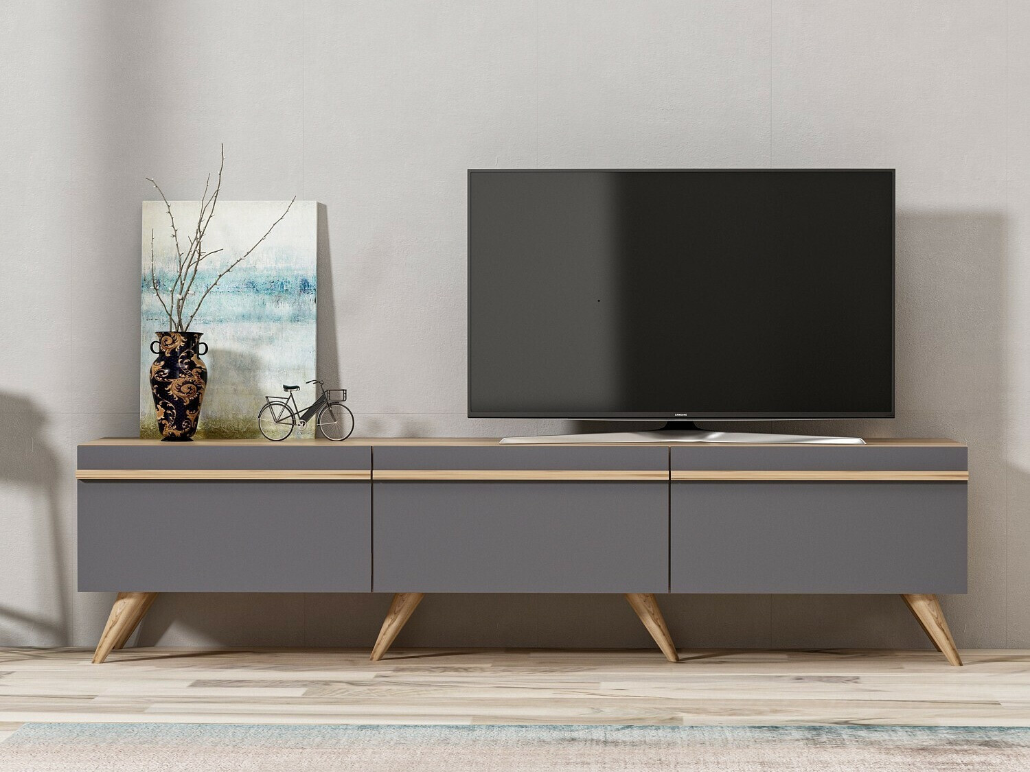 TV komoda Kailua 952 (Antracit + Hrast)