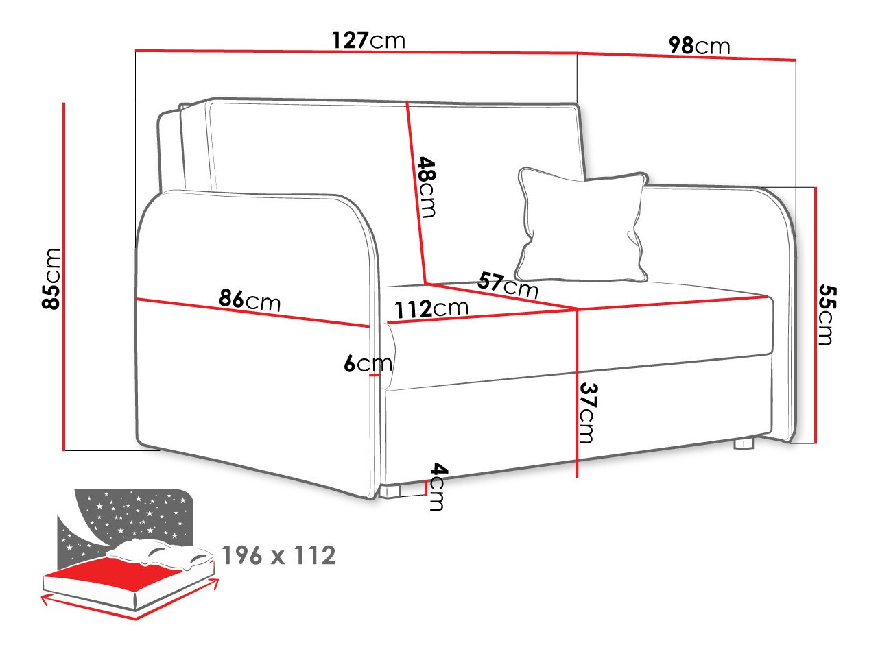 Sofa na razvlačenje Lirael II (Mono 248)
