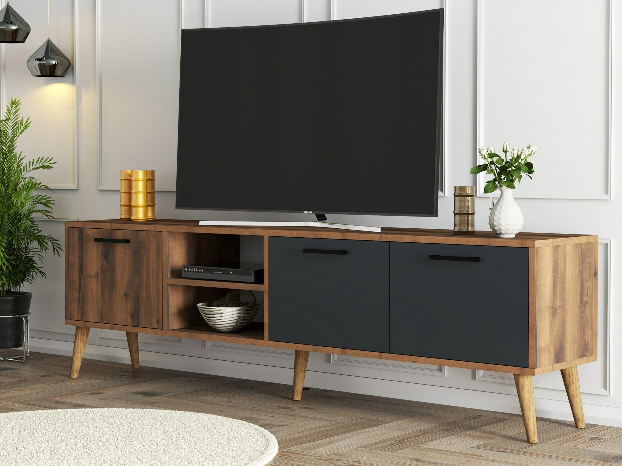 TV komoda Nolcava 103 (Orah + Antracit)